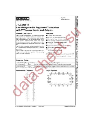 74LCX16543MEAX datasheet  